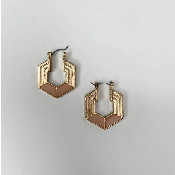 mini gold hoop style earrings, gold hoop earrings, gold earrings, 2 tone gold - Picture 1 of 1